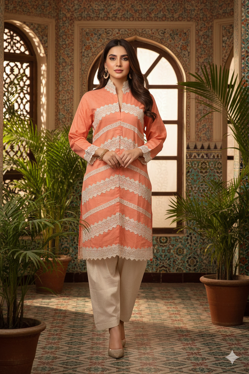 Sunset Peach Stripes