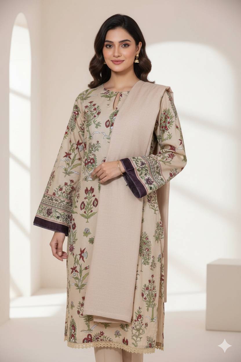 Vintage Oatmeal Print